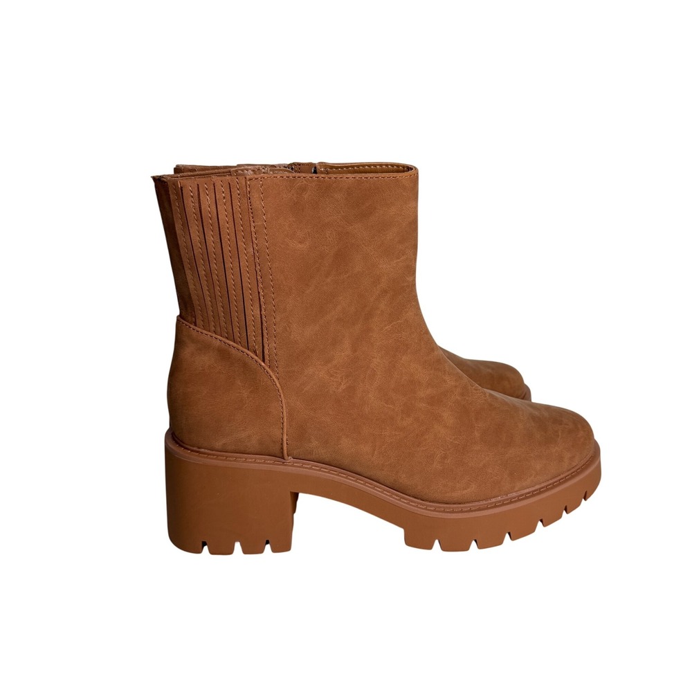 NEW a.n.a. Marie Cognac Block Heel Booties Size 11 M